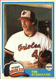 1981 Topps Baseball Cards      091      Tim Stoddard